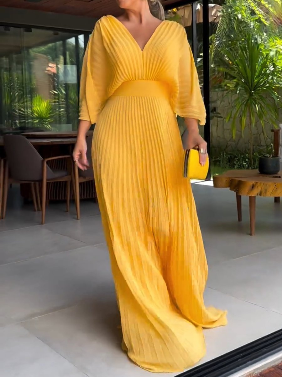 Last Day Promotion🔥Floating V-Neck Rib Dress(BUY 2 FREE SHIPPING)