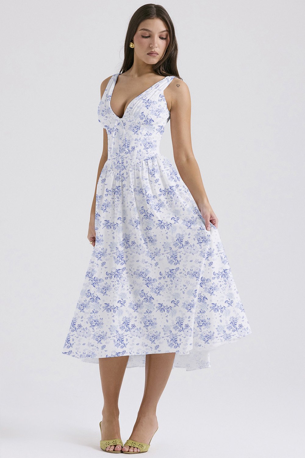 Last Day Promotion🔥Deep V Floral Midi Sundress(Buy 2 Free Shipping)