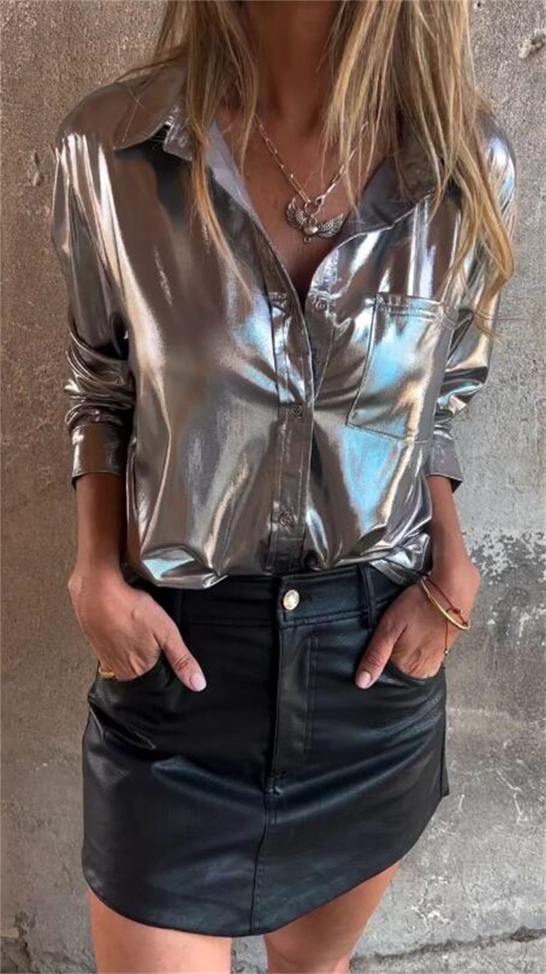 Last Day 70% OFF🔥Lapel Long Sleeve Lustrous Shirt (Buy 2 Free Shipping)