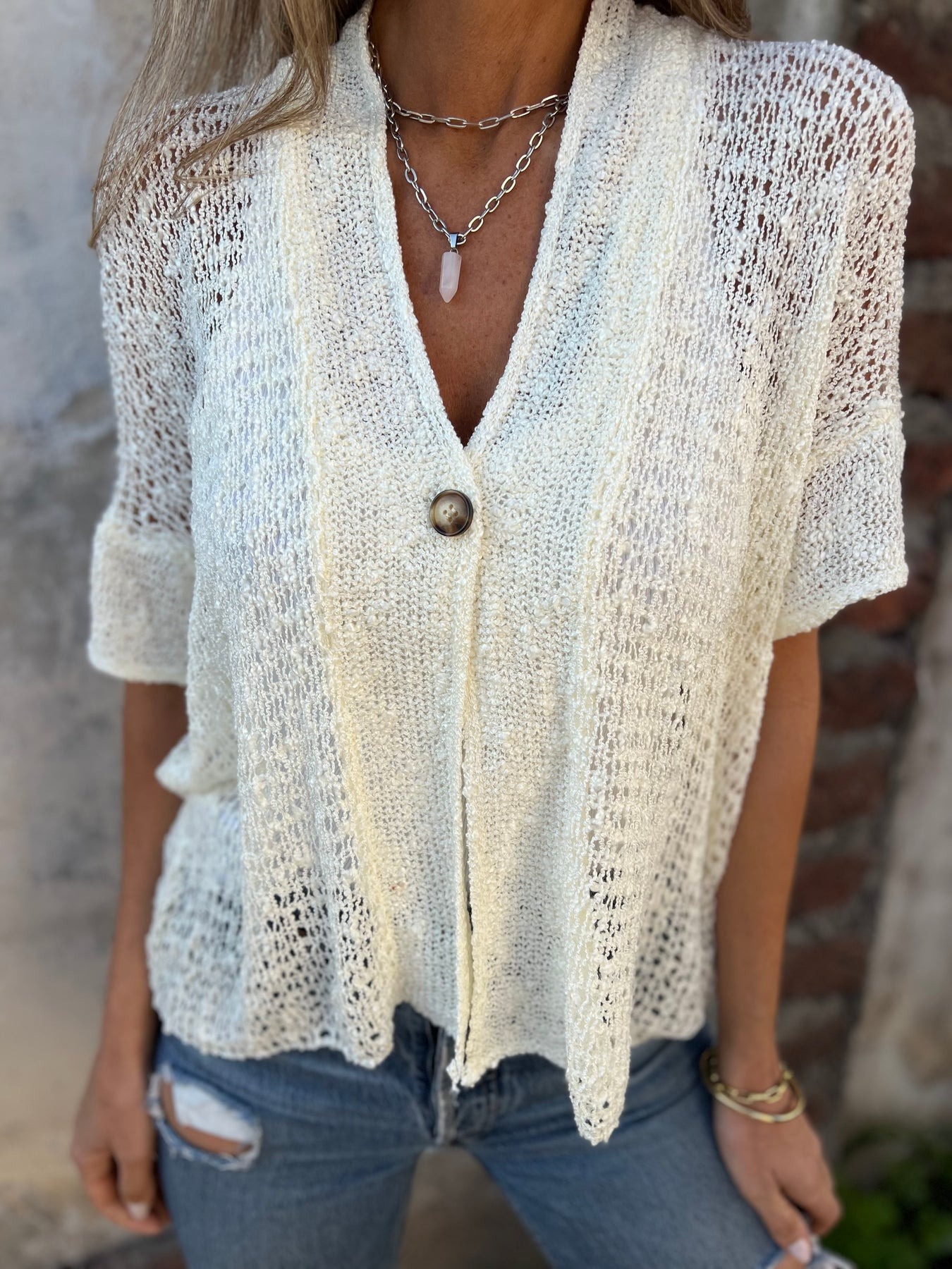 One Button Woven Shirt
