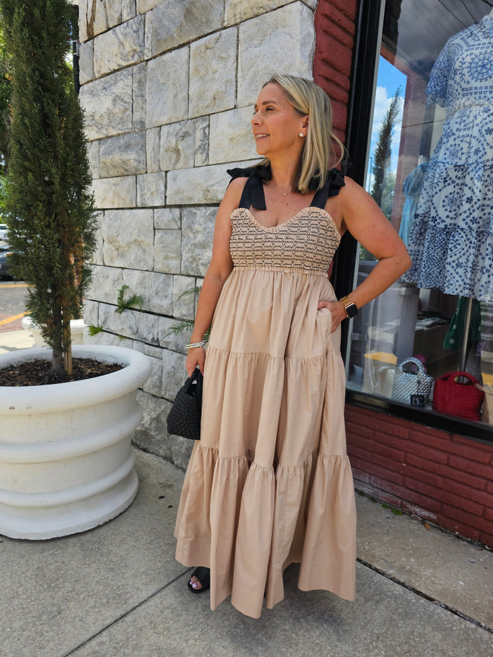 Tie Shoulder Dress (Buy 2 Free Shipping)