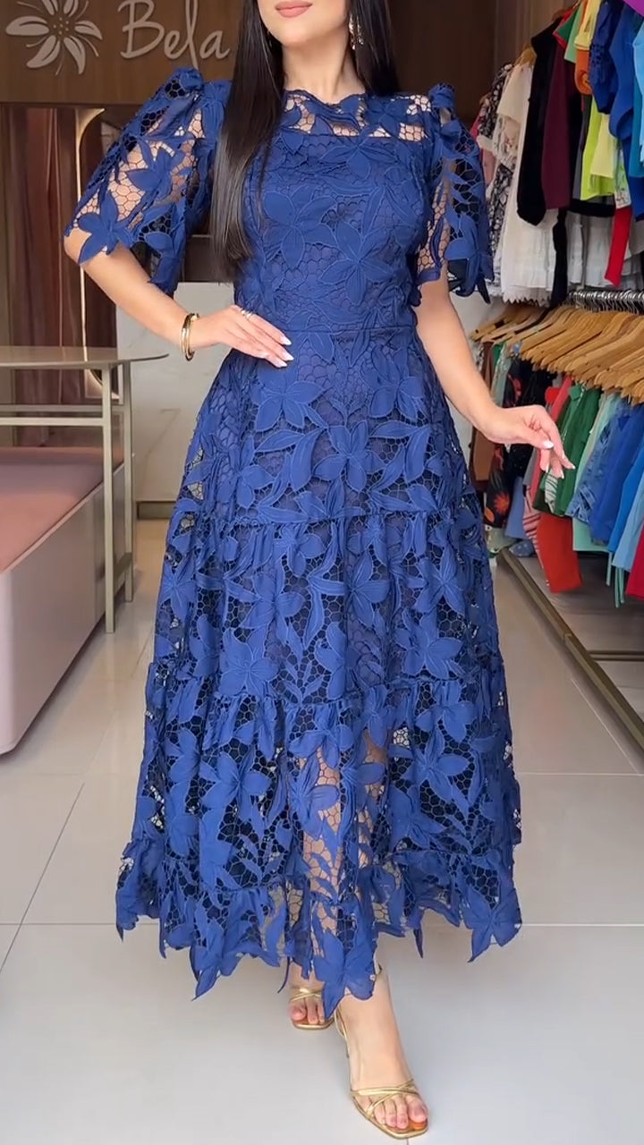 Elegant Lace Embroidered A-Line Maxi Dress (Buy 2 Free Shipping)