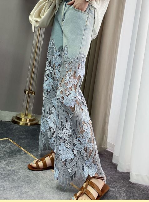 Last DAY 49% OFF❤️Hollow Lace Patchwork Jeans(BUY 2 FREE SHIPPING)