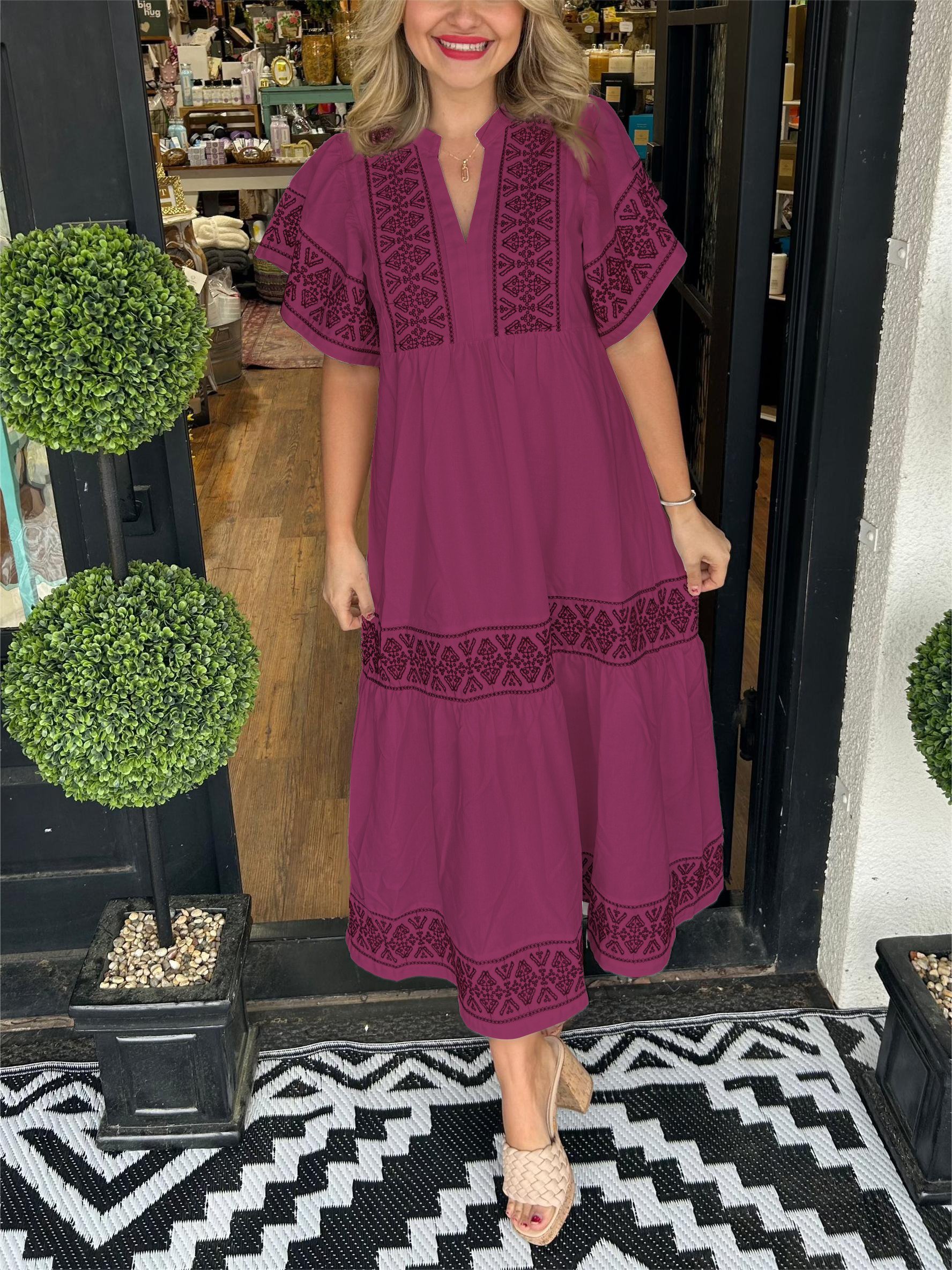 Last Day Promotion🔥V-Neck Boho Maxi Dress (Buy 2 Free Shipping)