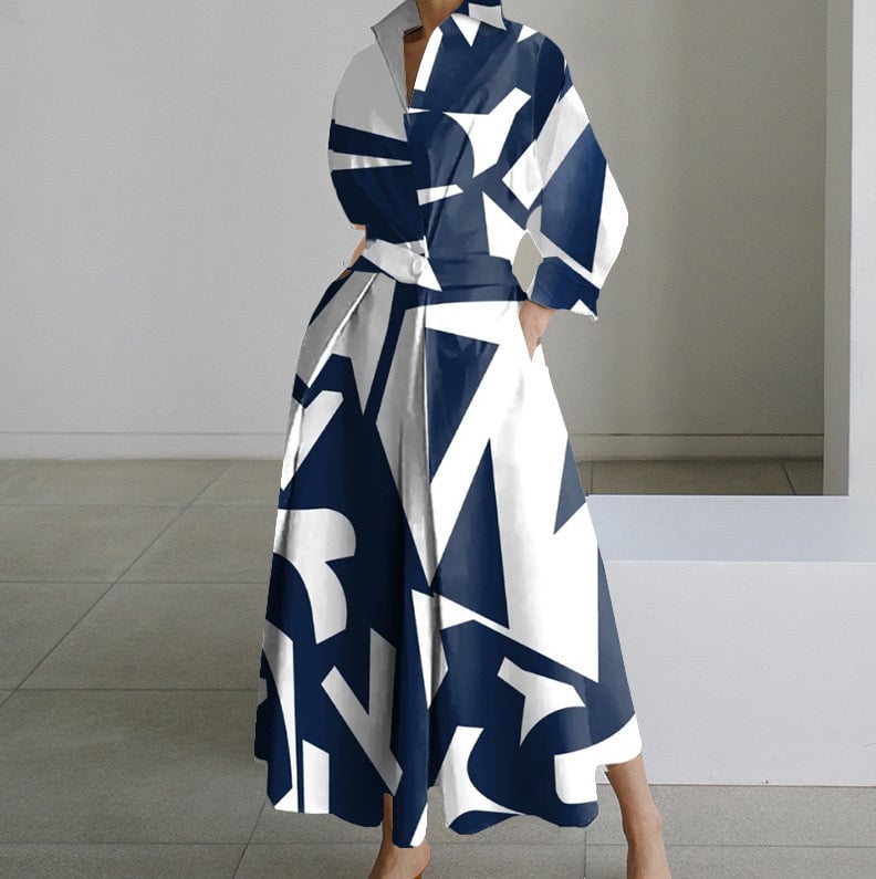 Plain Lapel Shirt Wrap Dress (Buy 2 Free Shipping)