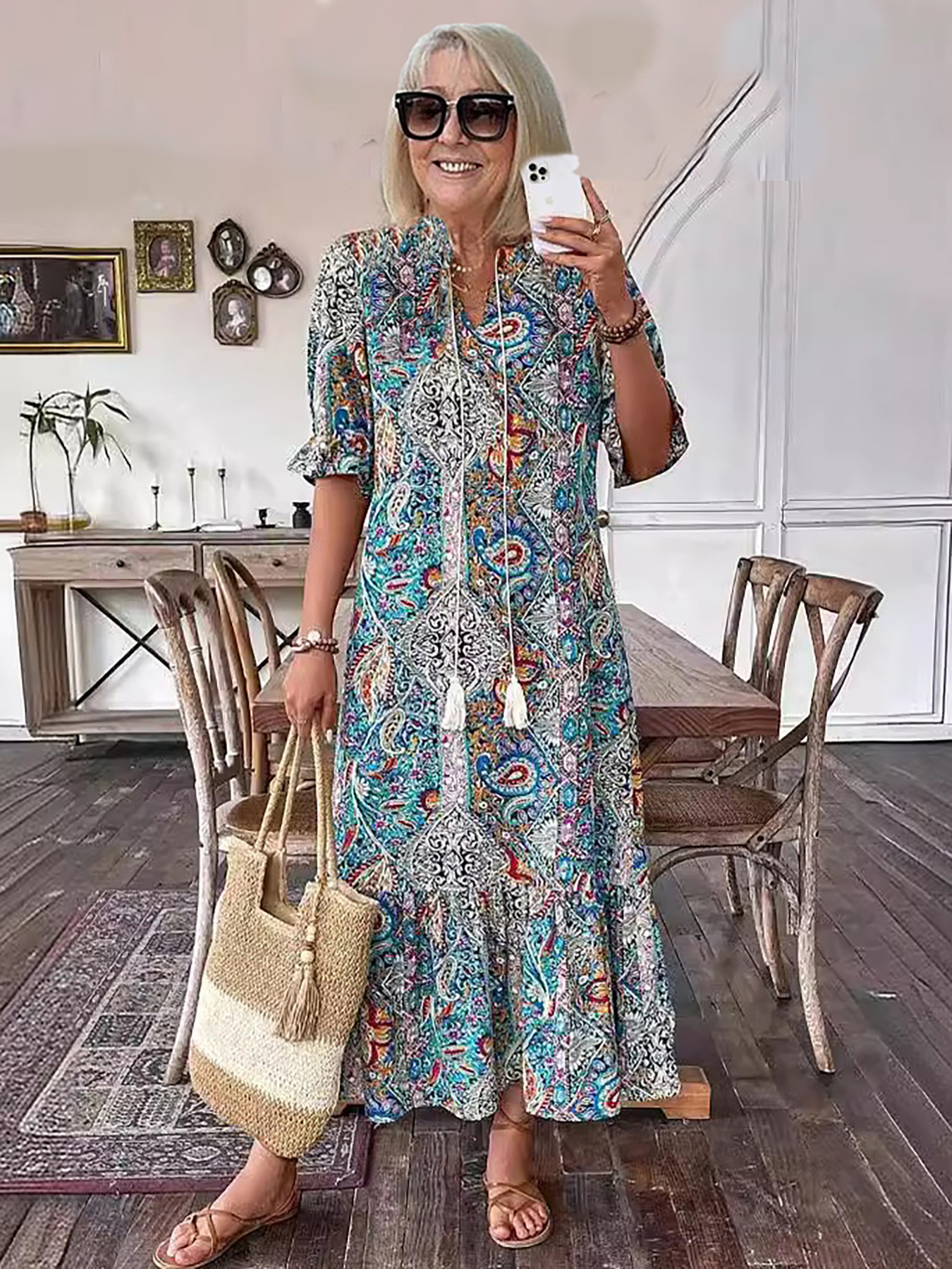 Bohemian Printed Maxi Dress – Effortless Elegance for Every Day (Buy 2 Free Shipping)