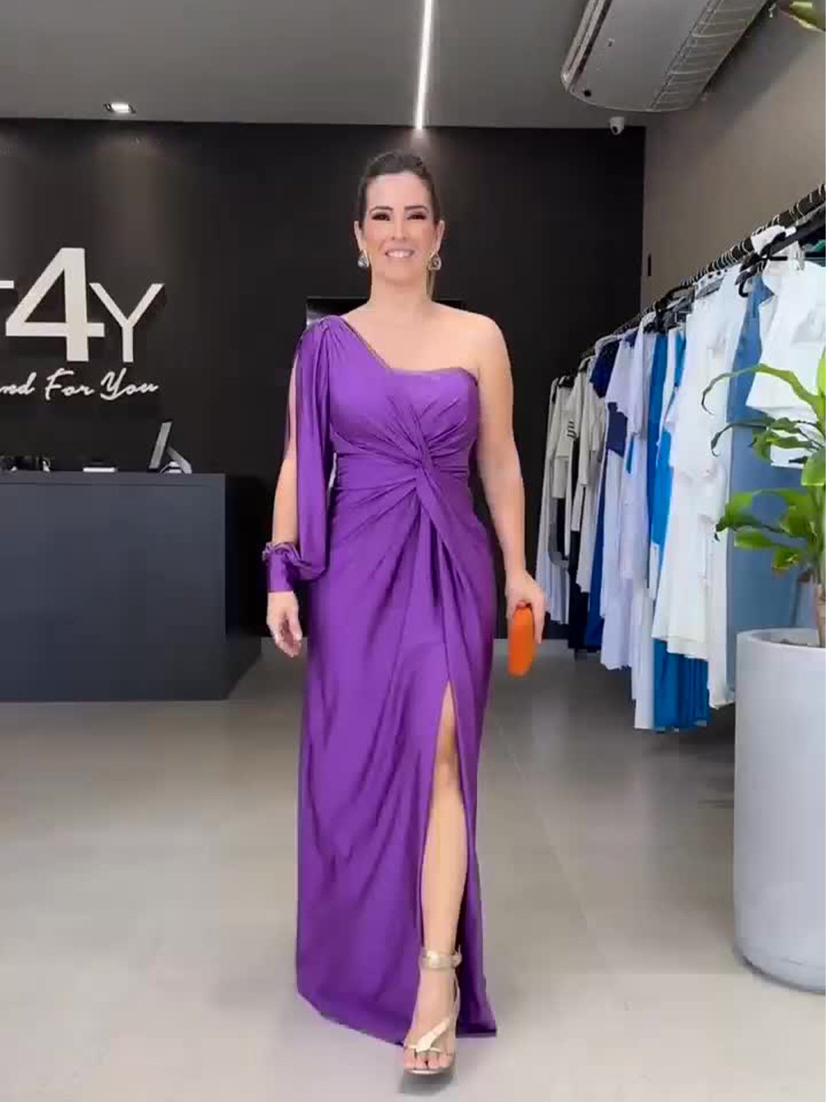One-Shoulder Elegant Fitted Maxi Dress