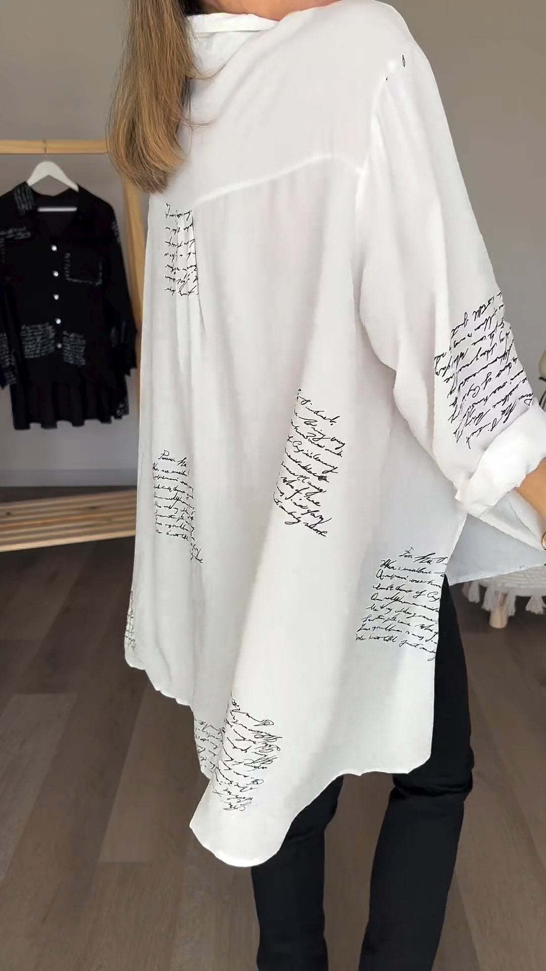 2024 Hot Sale❤️Letter Print Fashion Lapel Shirt(Buy 2 Free Shipping)