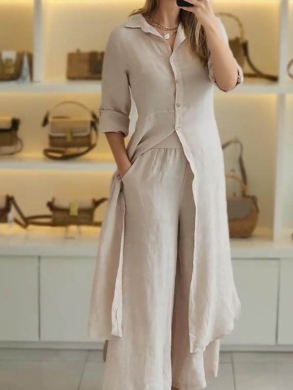 Last Day Promotion🔥Casual Cotton and Linen Two-piece Set(Buy 2 Free Shipping)