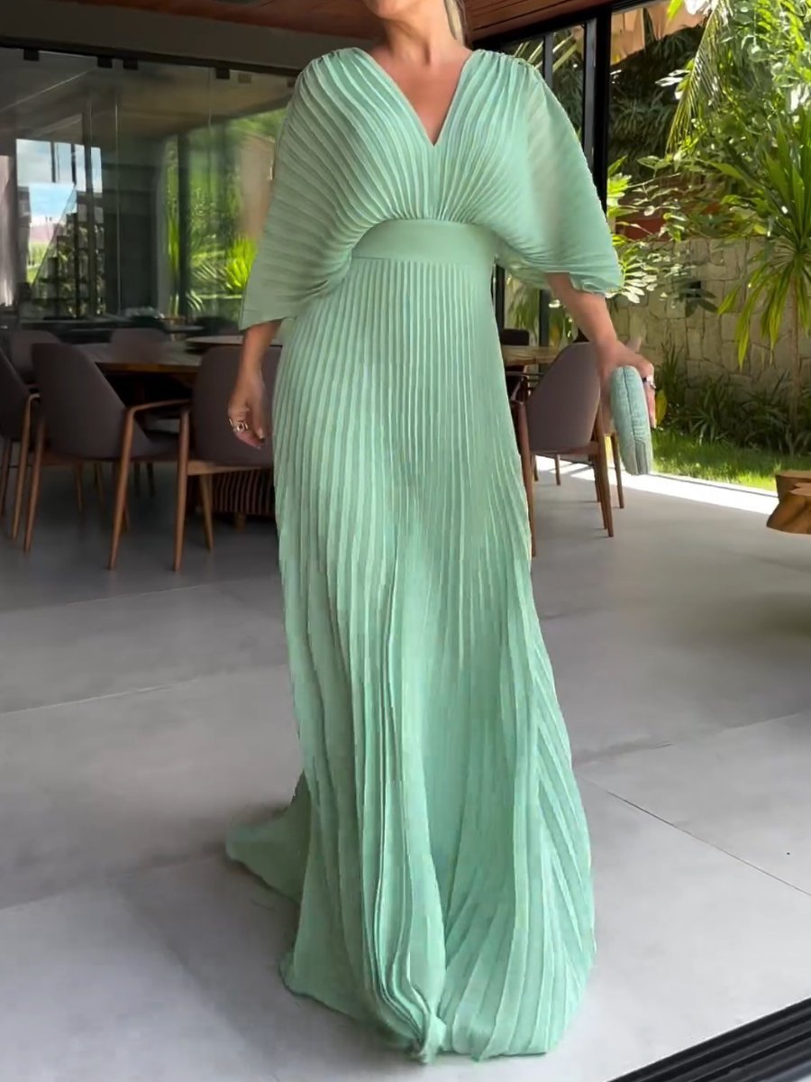 Last Day Promotion🔥Floating V-Neck Rib Dress(BUY 2 FREE SHIPPING)