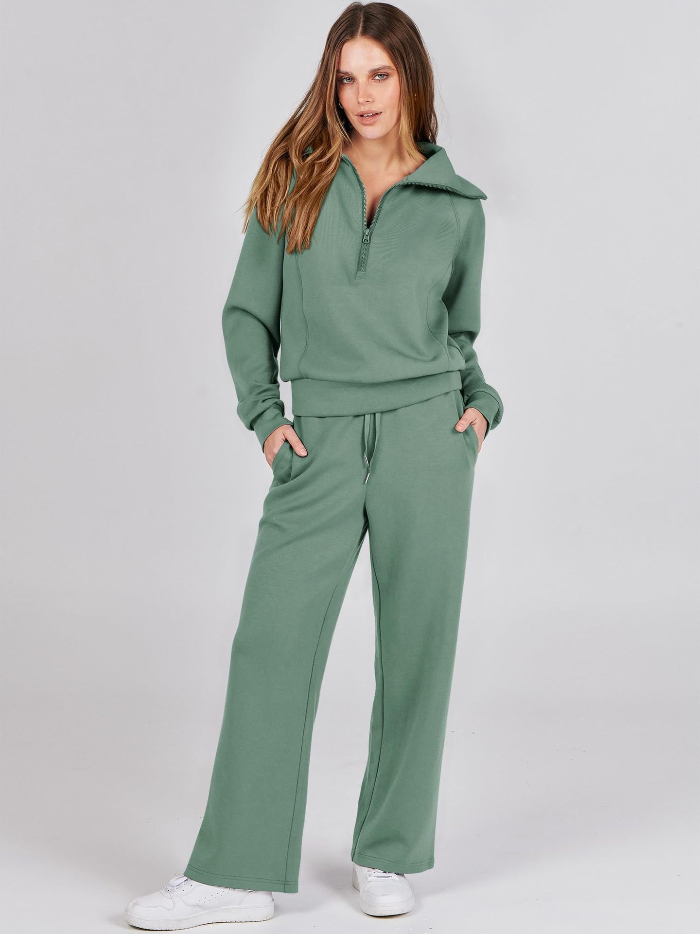 2024 New Year Hot Sale🔥Women's Navy Collar Half Zip Suit (Buy 2 Free Shipping)