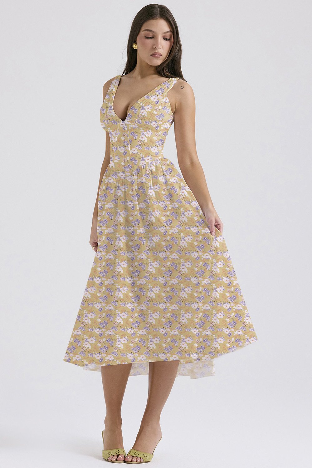 Last Day Promotion🔥Deep V Floral Midi Sundress(Buy 2 Free Shipping)