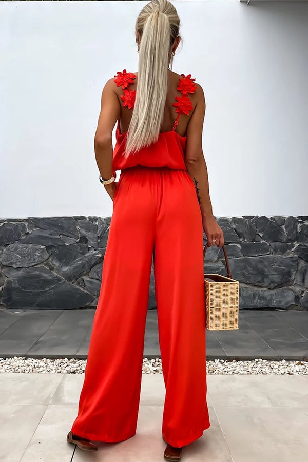 2024 New Arrival🔥Embroidered Flower Suspenders Casual Jumpsuit (Buy 2 Free Shipping)