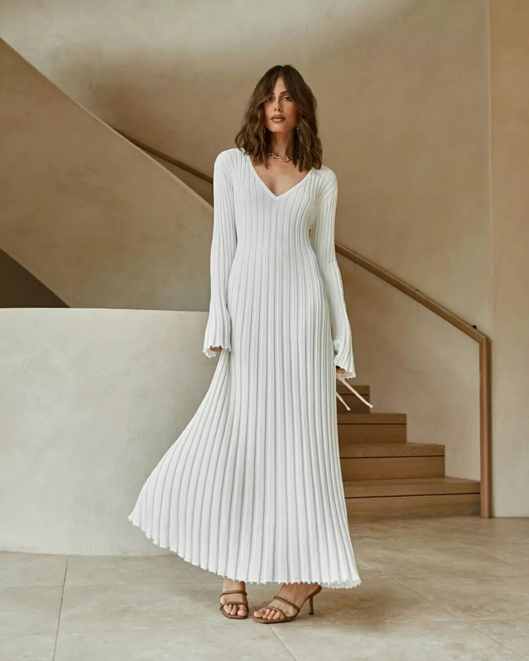 2024 Fall New Sleeved Knit Dress(Buy 2 Free Shipping)