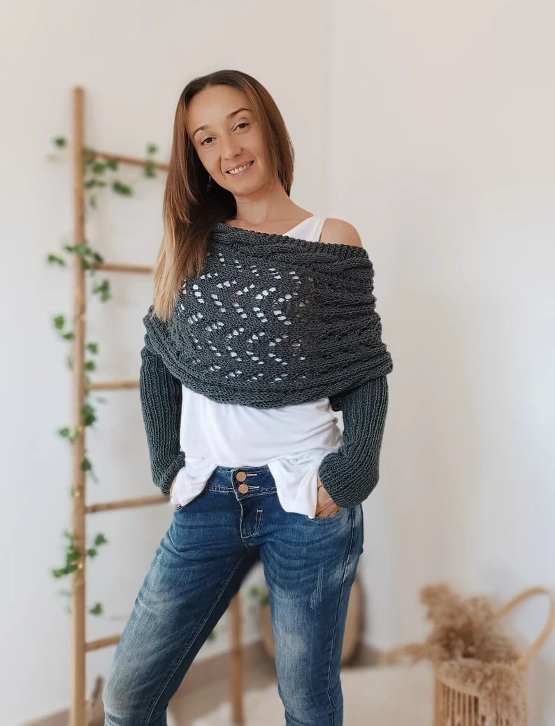 Knitted Cable Wrap Shrugs (Buy 2 Free Shipping)
