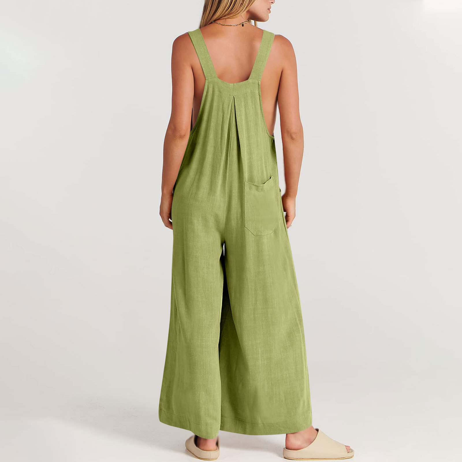 Last Day 48% OFF🔥Women's Sleeveless Wide Leg Jumpsuit with Pockets(Buy 2 Free Shipping)