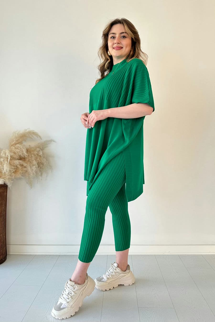 Cozy Ribbed Knit with Side Slits and Leggings Two Piece Set (Buy 2 Free Shipping)