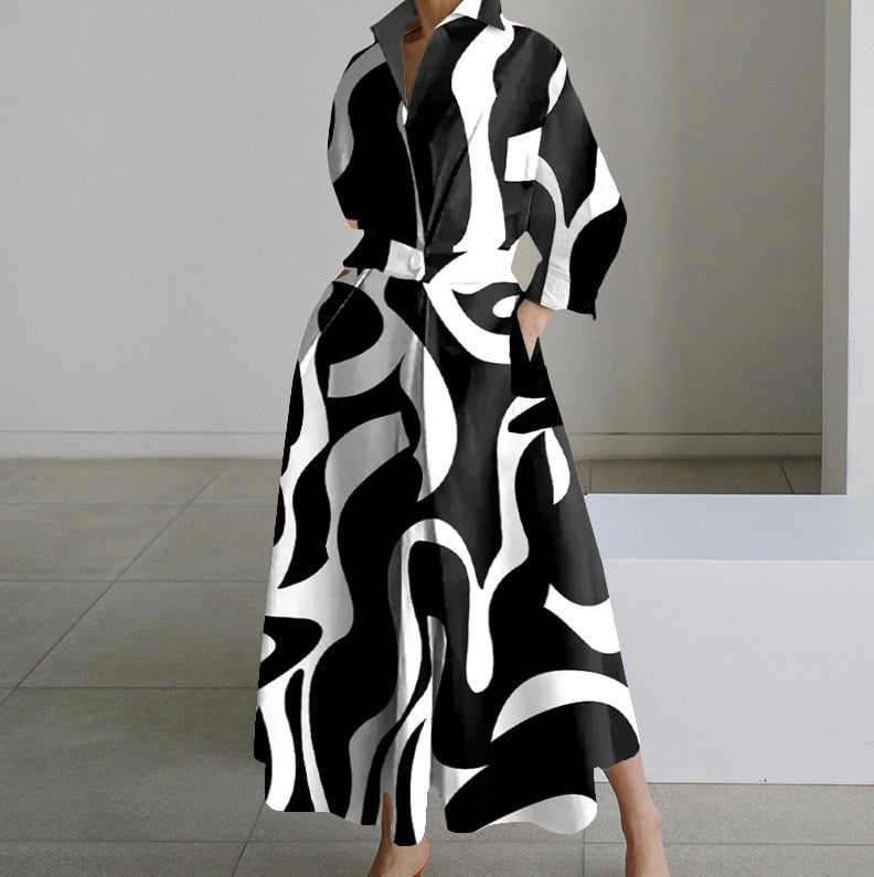 Plain Lapel Shirt Wrap Dress (Buy 2 Free Shipping)