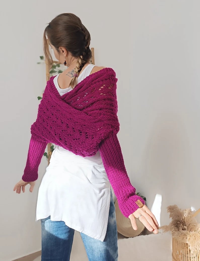 Knitted Cable Wrap Shrugs (Buy 2 Free Shipping)