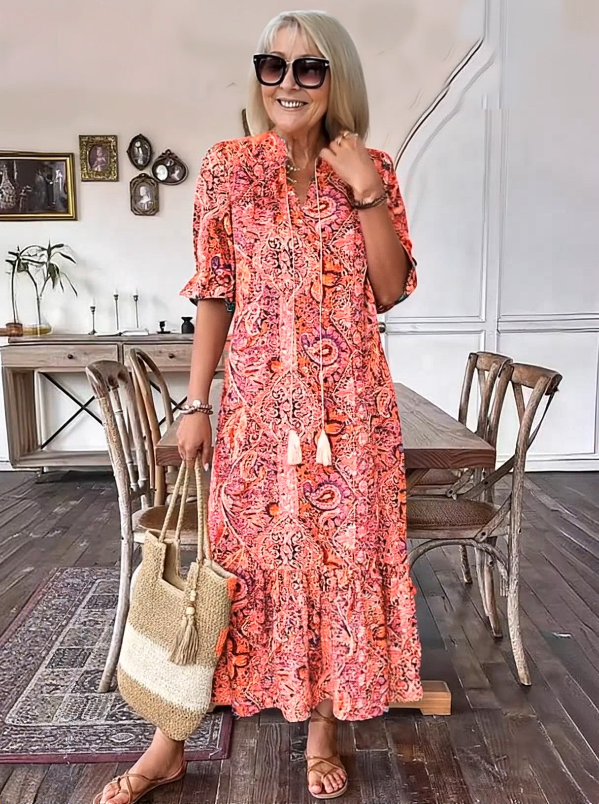 Bohemian Printed Maxi Dress – Effortless Elegance for Every Day (Buy 2 Free Shipping)