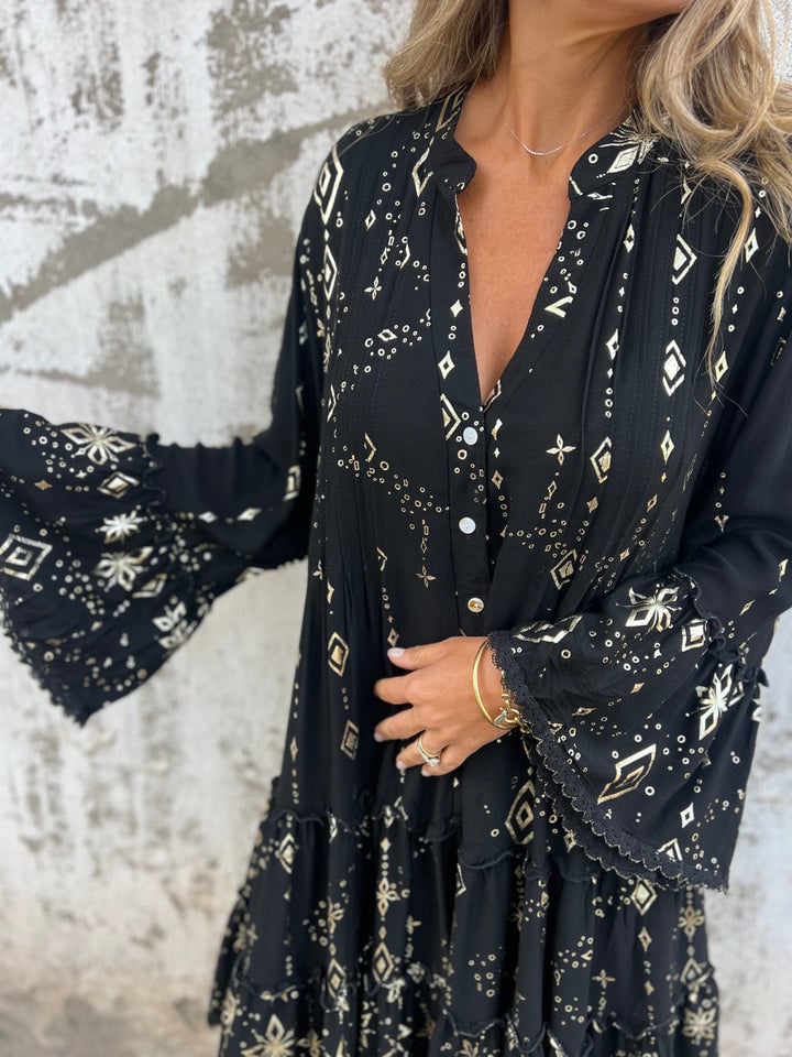 2024 HOT SALE🔥 Comfortable Stretchy V Neck Printed Party Dresses