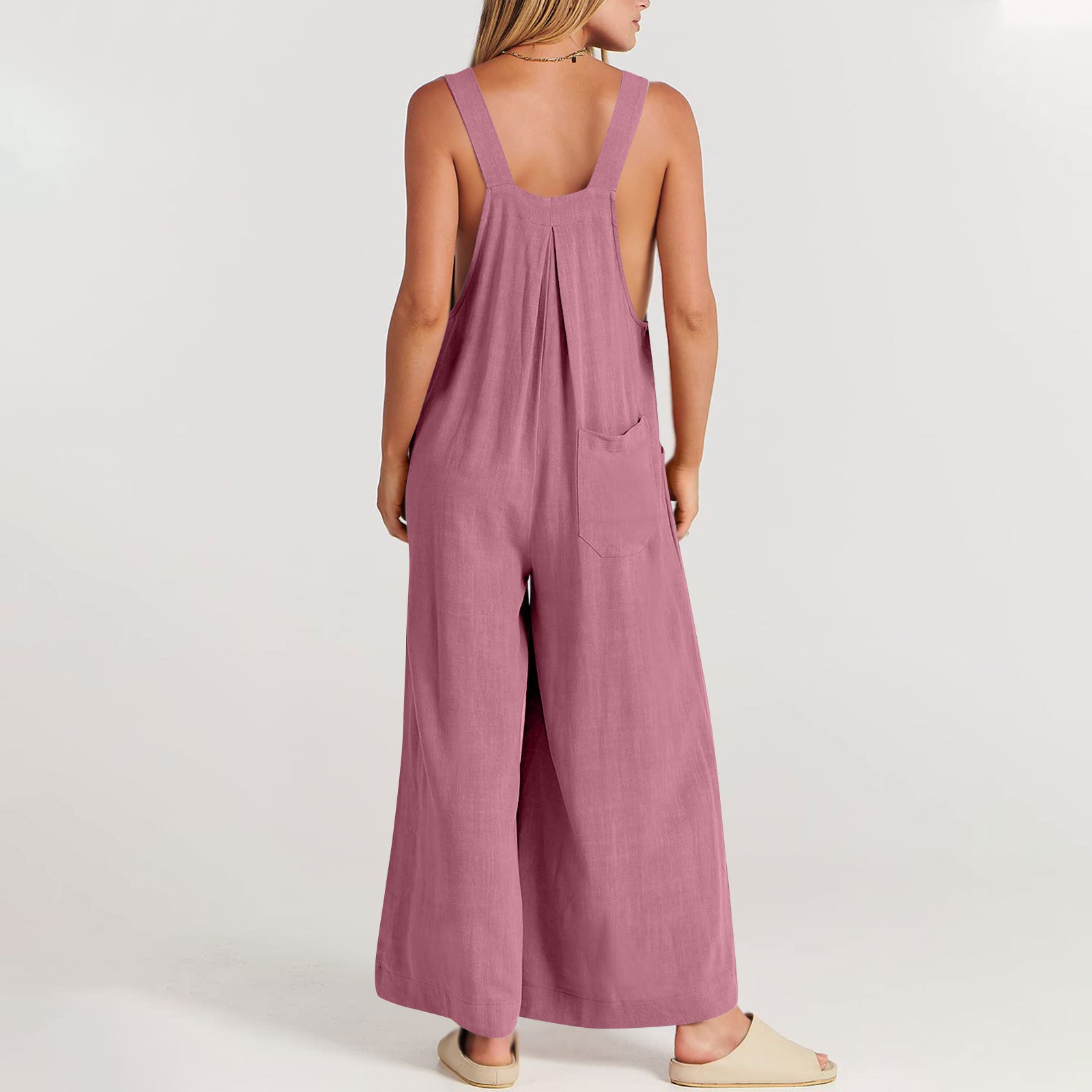 Last Day 48% OFF🔥Women's Sleeveless Wide Leg Jumpsuit with Pockets(Buy 2 Free Shipping)