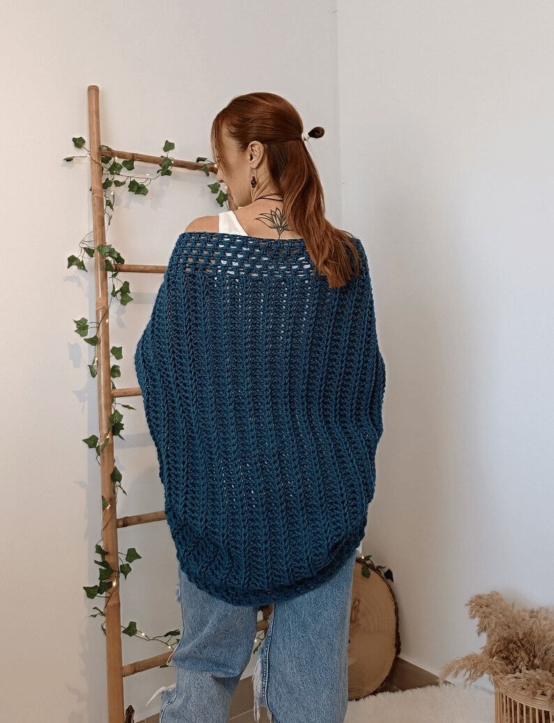 Crochet Cocoon Shrug, Boho Cardigan For Women, Cozy Cocoon Cardi