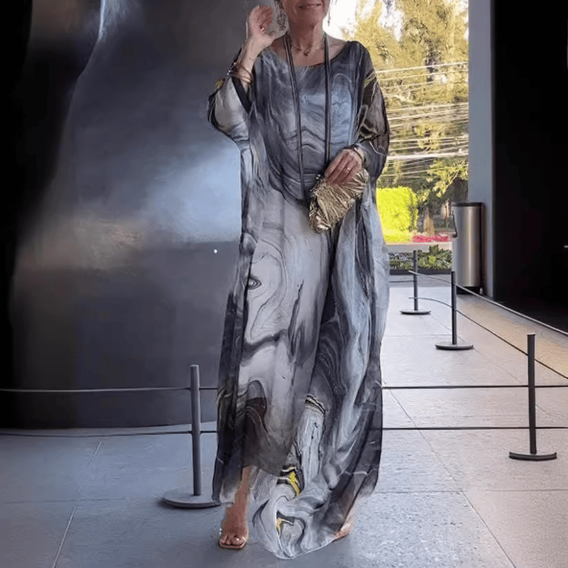 Last Day 49% OFF🔥Elegant Chiffon Marbleized Print Dress(BUY 2 FREE SHIPPING)