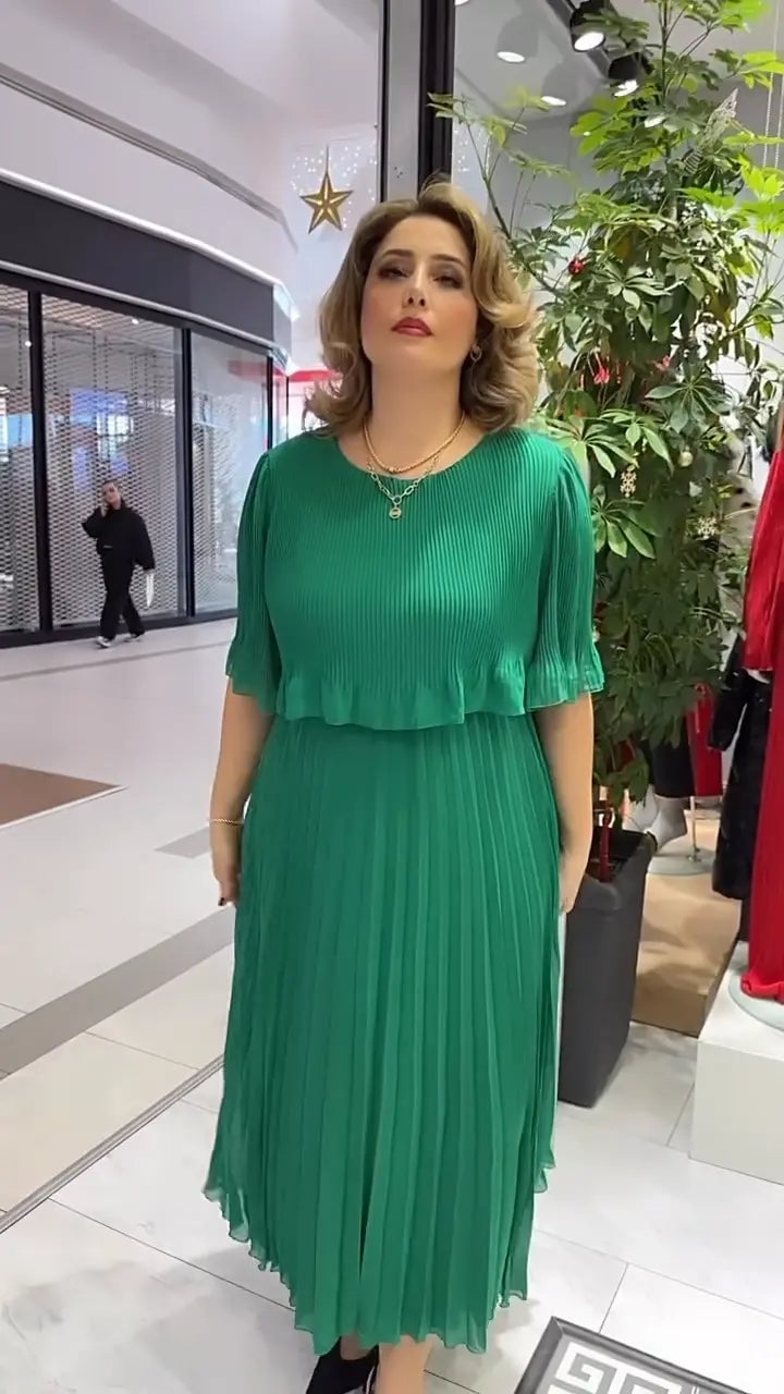 Elegant Layered Pleated Maxi Dress (Buy 2 Free Shipping)