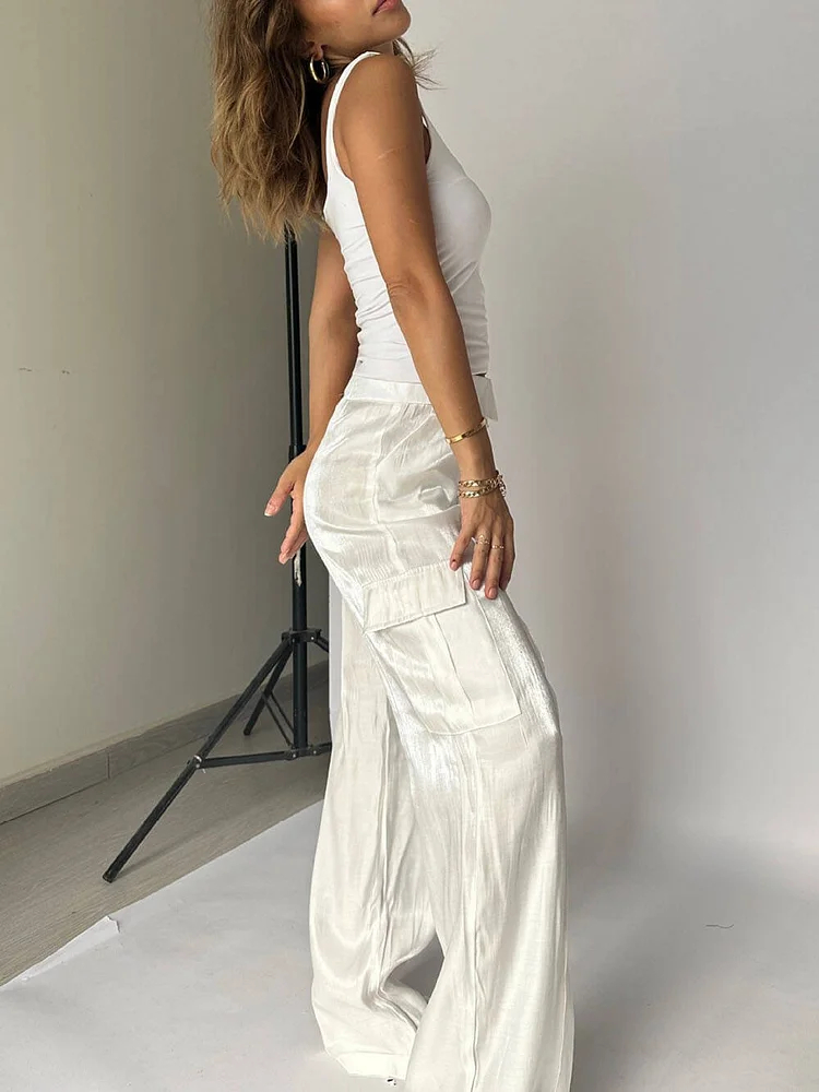 Golden Years Glitter Fabric Wide Leg Pants (Buy 2 Free Shipping)