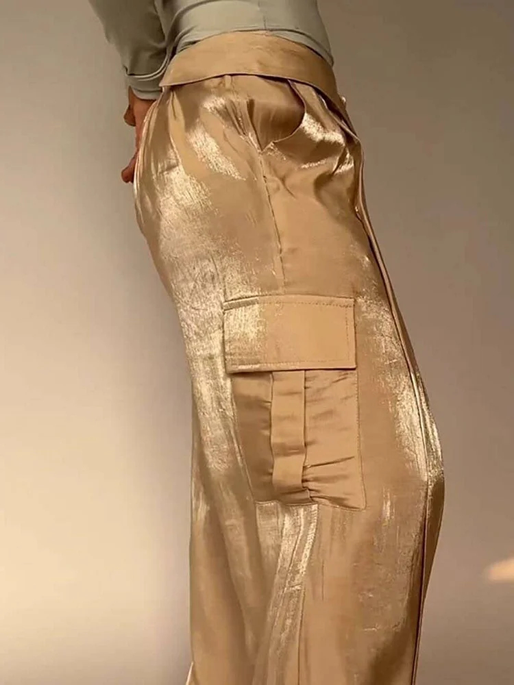 Golden Years Glitter Fabric Wide Leg Pants (Buy 2 Free Shipping)