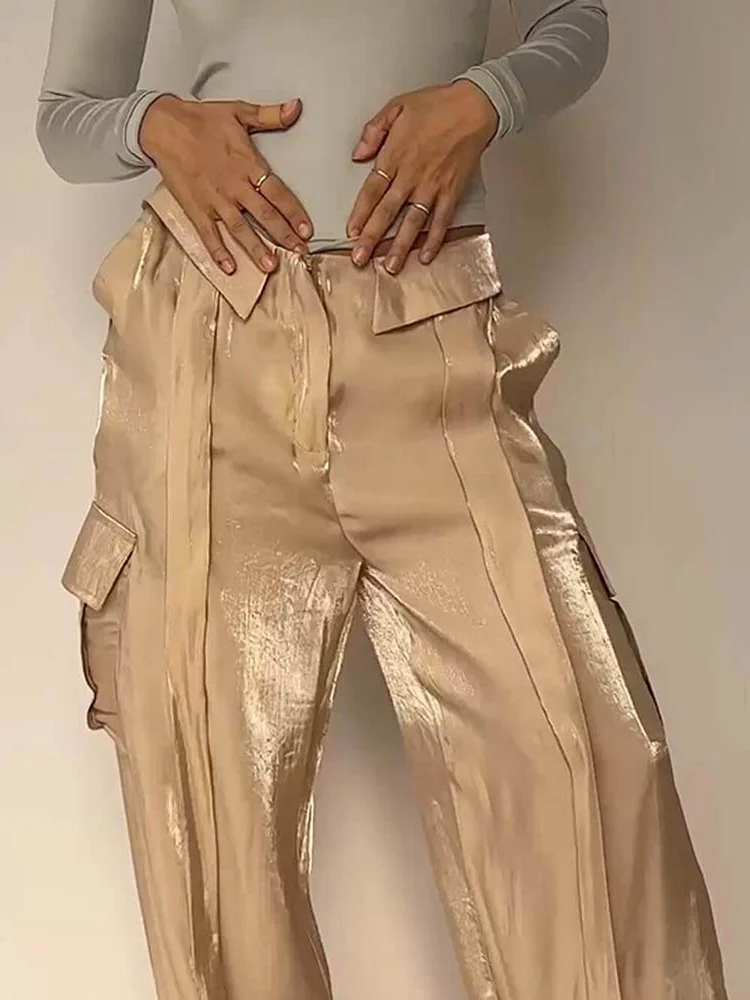 Golden Years Glitter Fabric Wide Leg Pants (Buy 2 Free Shipping)