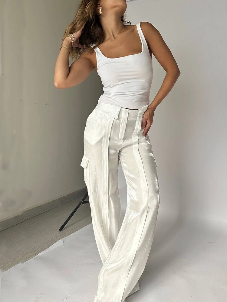 Golden Years Glitter Fabric Wide Leg Pants (Buy 2 Free Shipping)