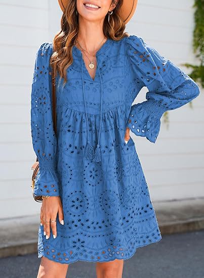 Casual Eyelet Lace Dress for Women(Buy 2 Free Shipping)