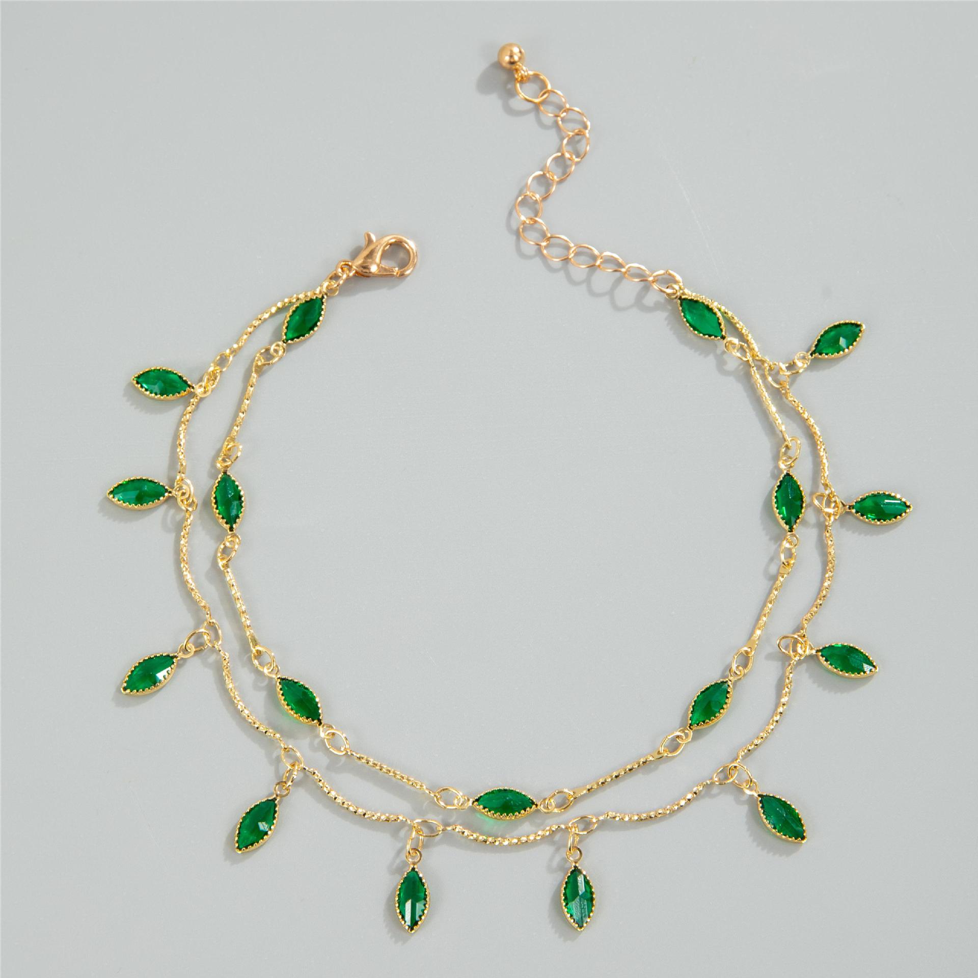 Gold Plated Water Drop Double Chain Necklace