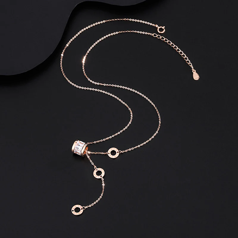 Gold Plated Zircon Charm Pendant Necklace