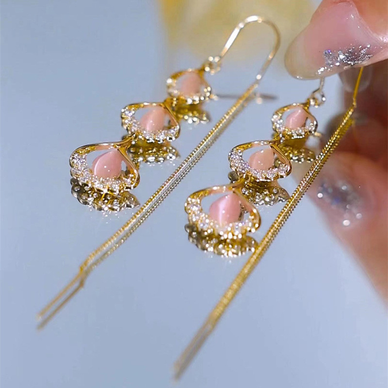 Sterling Silver Ginkgo Leafs Threader Earrings