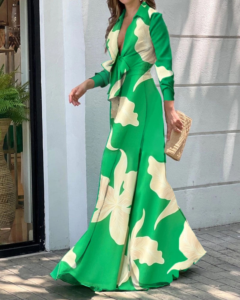 Elegant Pleated Tie Waist Wide-Leg Jumpsuit (Buy 2 Free Shipping)