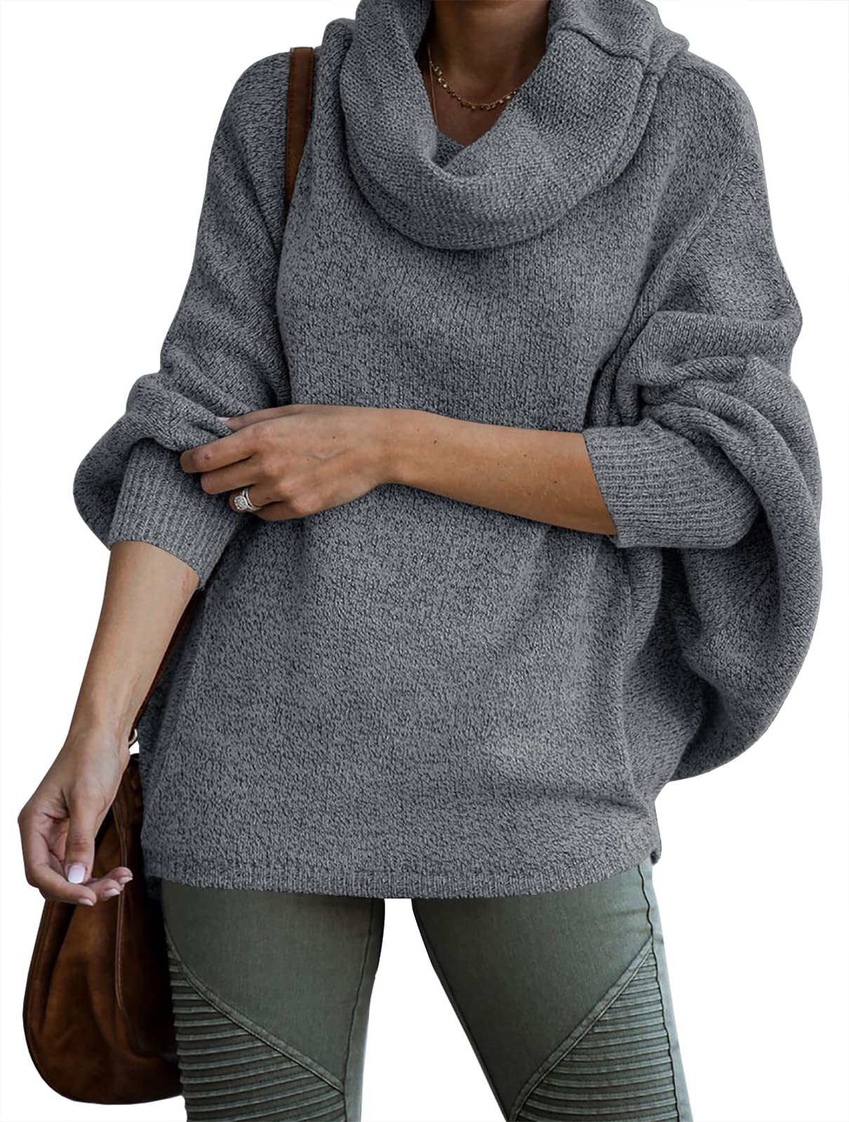 Cowl Neck Pullover Sweaters with Pockets (Buy 2 Free Shipping)