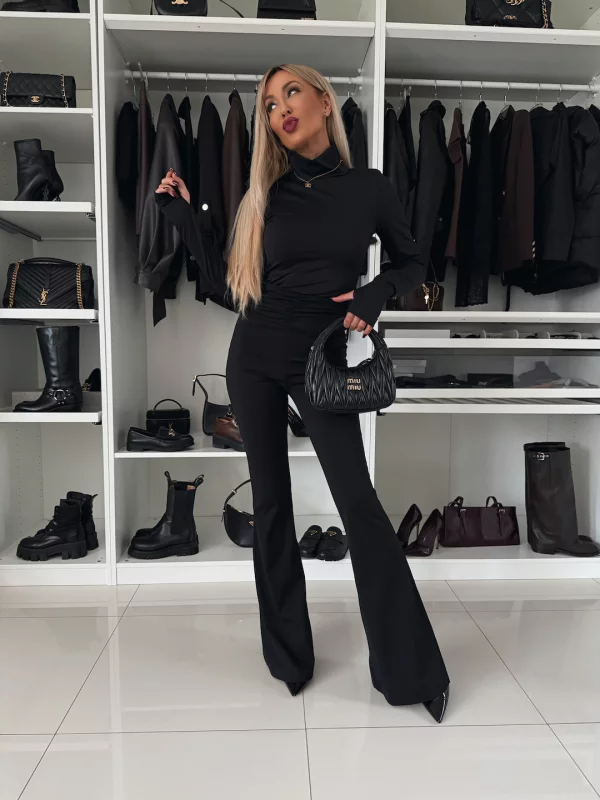 High Rise Ruched Waist Stretch Flare Pants (Buy 2 Free Shipping)