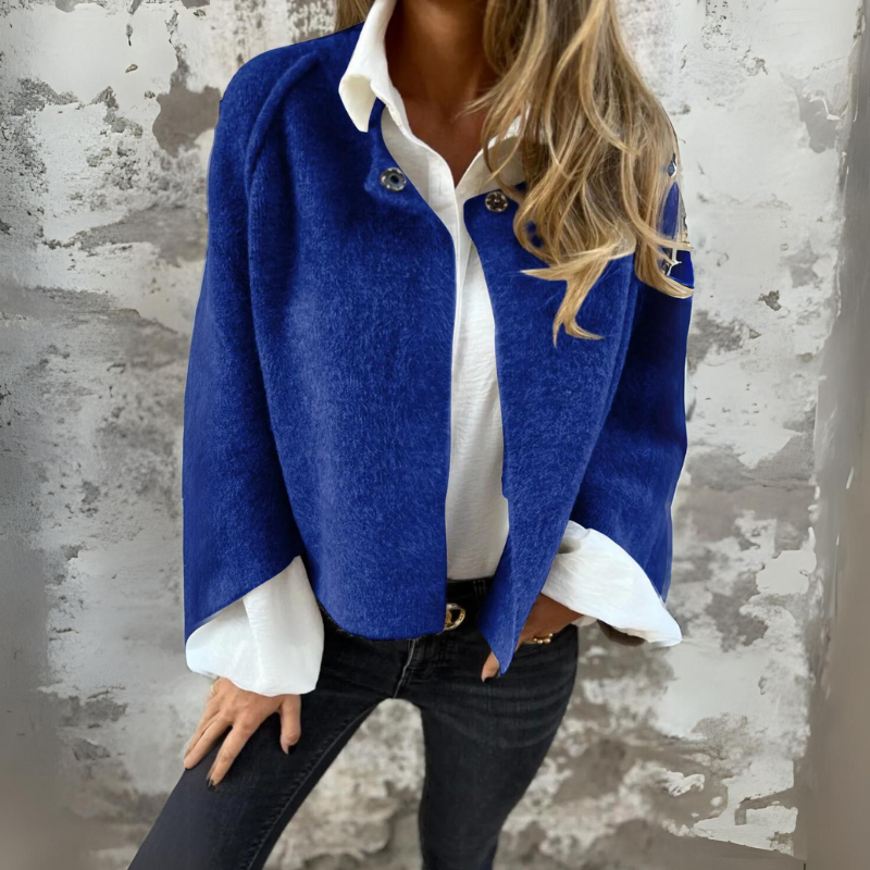 Woolen Round Long Sleeve Coat (Buy 2 Free Shipping)