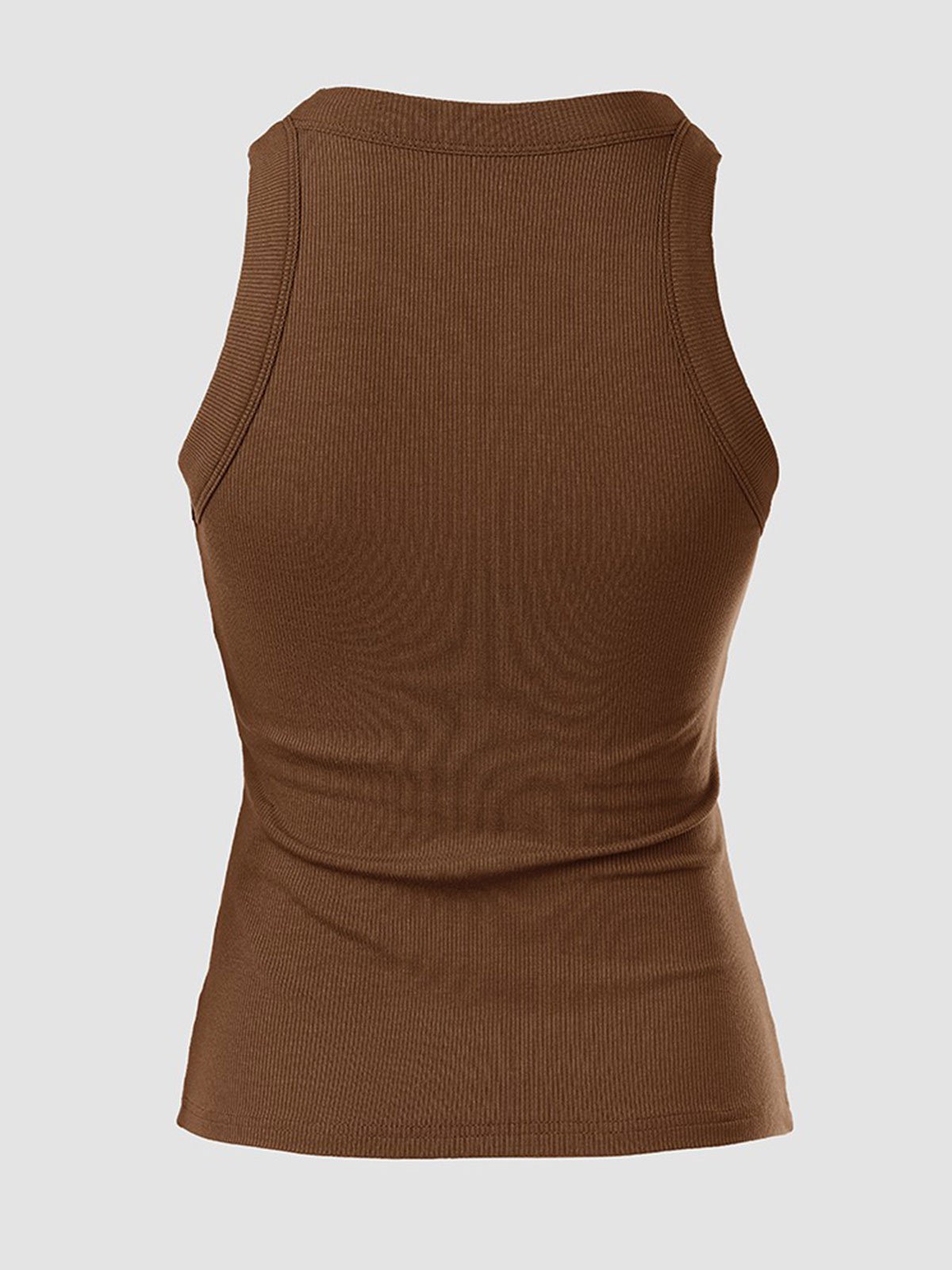 Last Day Promotion🔥Round Neck Built-in Bra Ribbed Tank Top(Buy 2 Free Shipping)