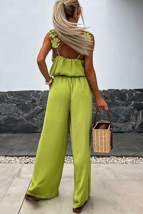 2024 New Arrival🔥Embroidered Flower Suspenders Casual Jumpsuit (Buy 2 Free Shipping)