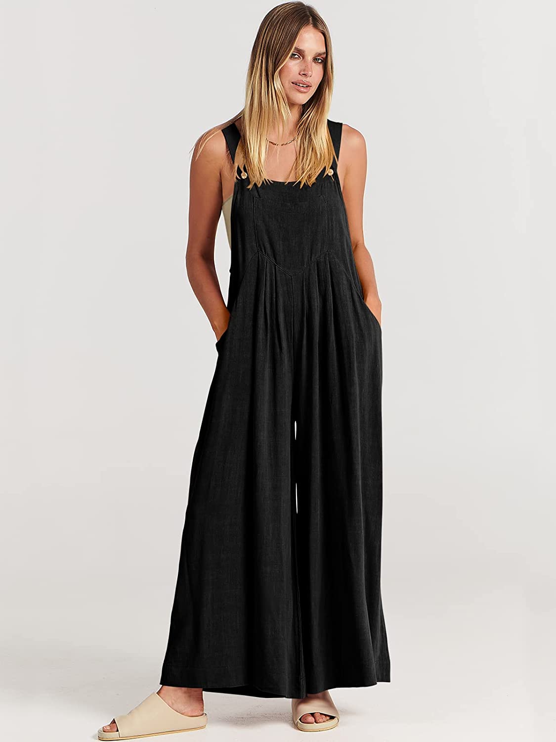 Plus Size Wide Leg Overalls Jumpsuit with Pockets🔥Buy 2 Free Shipping