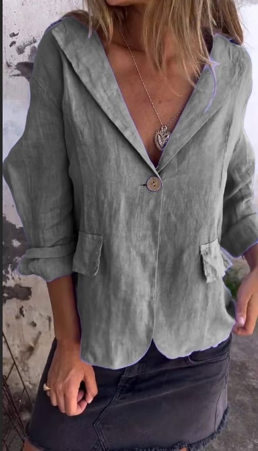 Last Day 49% OFF🔥Cotton and Linen Casual Lapel Single-button Thin Coat (Buy 2 Free Shipping)