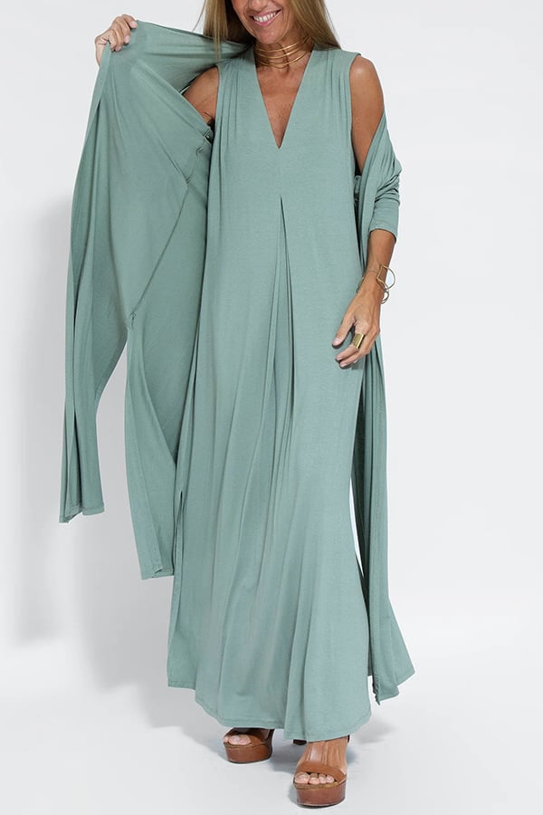Last Day Promotion🔥Elegant Solid Color Sleeveless Maxi Dress(BUY 2 FREE SHIPPING)