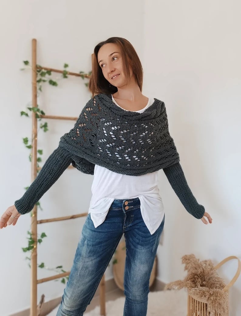 Knitted Cable Wrap Shrugs (Buy 2 Free Shipping)