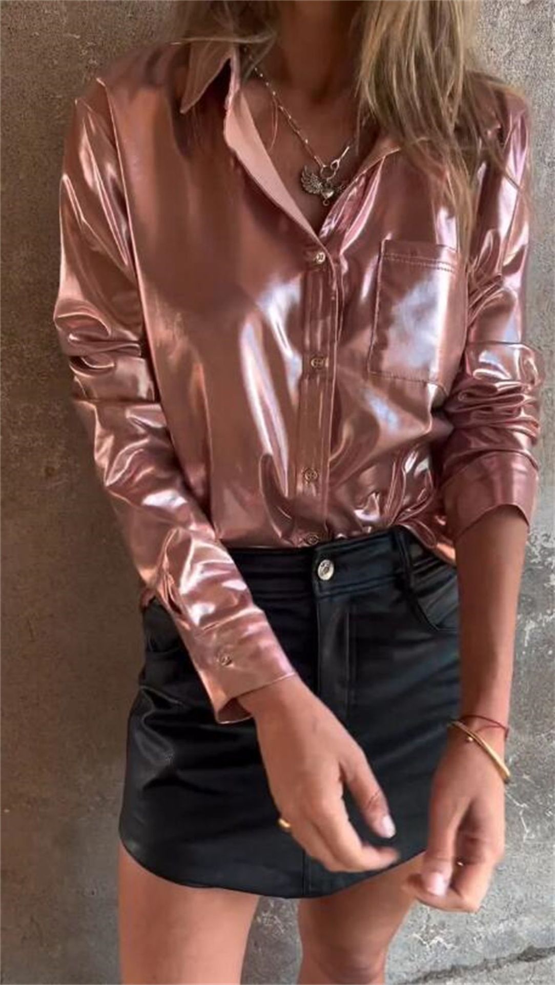 Last Day 70% OFF🔥Lapel Long Sleeve Lustrous Shirt (Buy 2 Free Shipping)