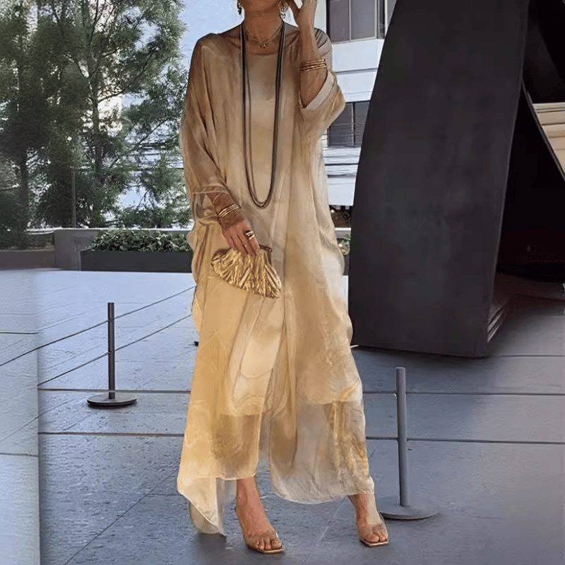Last Day 49% OFF🔥Elegant Chiffon Marbleized Print Dress(BUY 2 FREE SHIPPING)