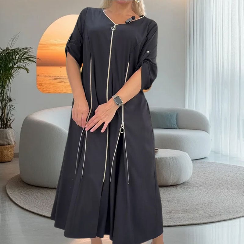 Fashion Zipper Front Long Dress (Buy 2 Free Shipping)